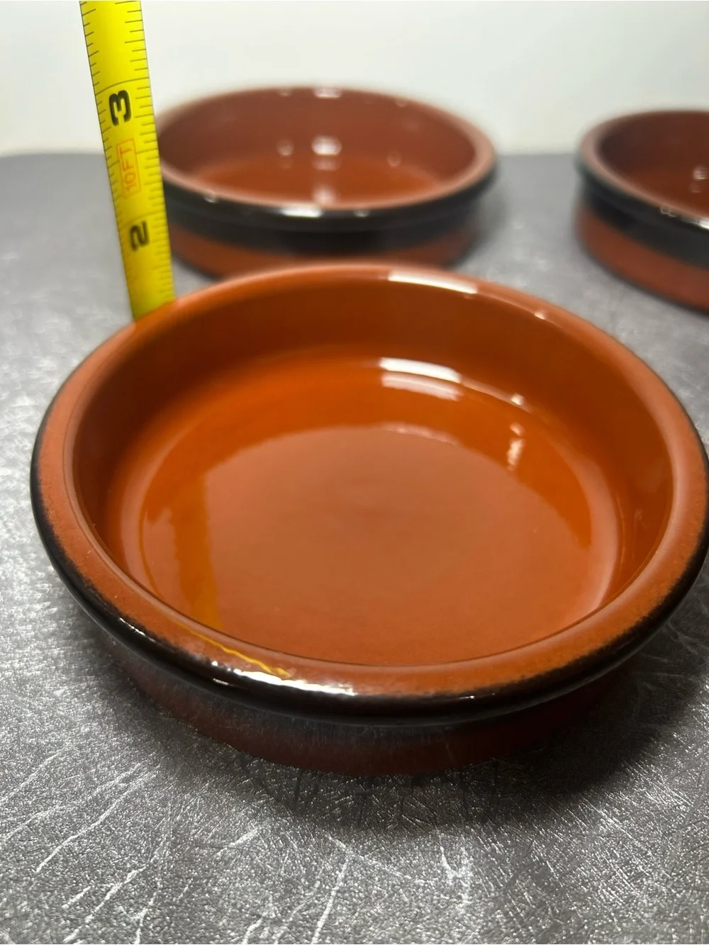 Set of 4 CERMER Ramekins Terracotta Pottery Baking Creme Brûlée Dessert Dish